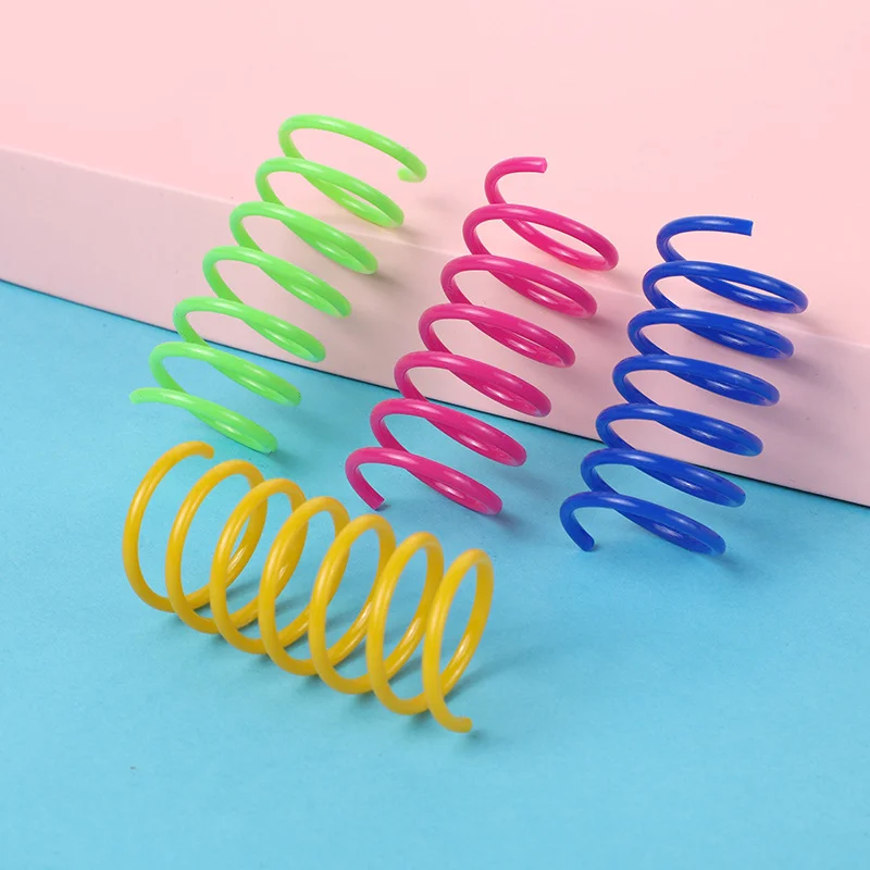 4Pcs Spring Toys for Cat Kitten Funny Toys Colorful Coil Spiral Pet Accessories Accompany Juguetes Para Gatos Cats Pet Products