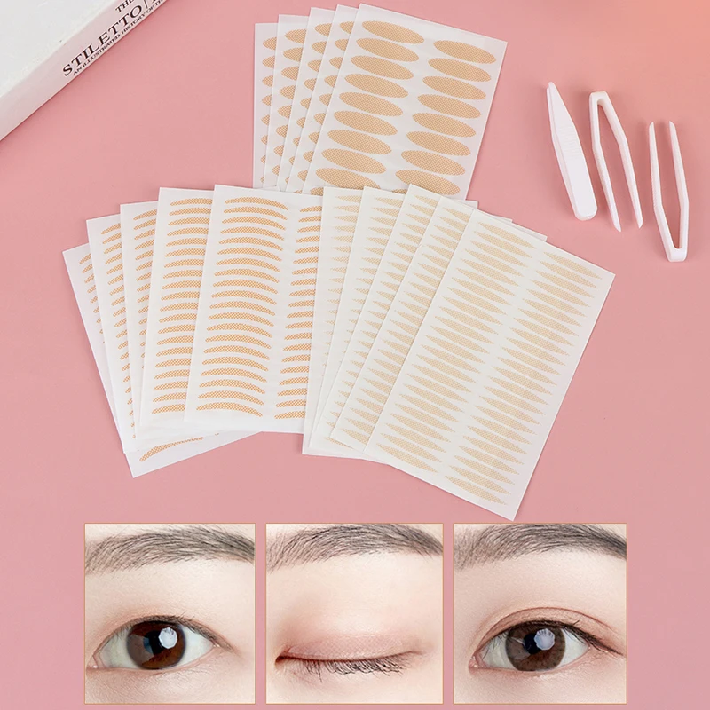 200 Pcs Invisible Olive Double Eyelid Patch Natural Beauty Eye Clear Fiber Strip Styling Traceless Eye Makeup Tool For Women