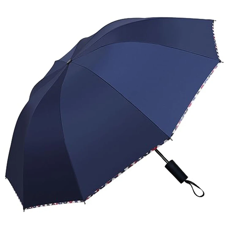 Umbrella Diversion Safe 10 Ribs Strong Folding with Clever Dry Hiding Spot Bottom Compartment Unscrews To Store & Hide Valuable