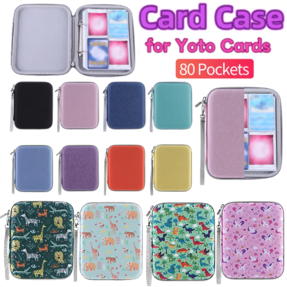 

Card Case with Zipper for Yoto Card 80 Pockets Soft Portable Folder Card Binder Holder for Yoto Cards Mini Audiobook Cards Bag