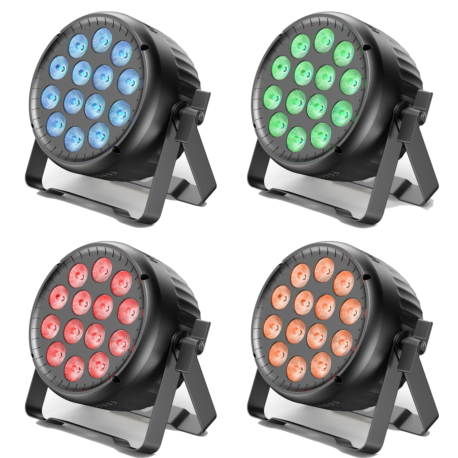 Yiflamefly 1/2/4Pcs 210W Projecteurs PAR 14x15W LED RGBW Lumières de Scène DMX DJ avec Gradation Linéaire pour Mariage Fête Spectacle KTV
