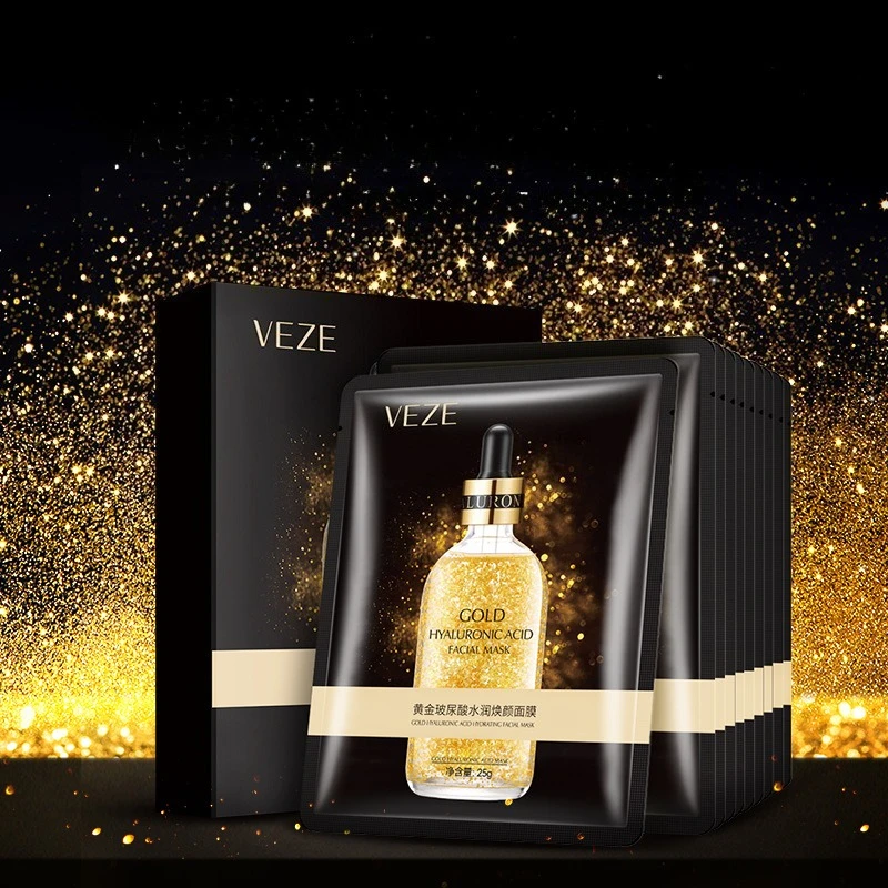 

24K gold hyaluronic acid mask improving dryness brightening skin tone moisturizing&hydrating anti-aging and refreshing Skincare