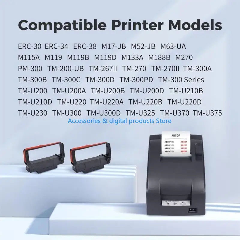 77JD 24Pcs ERC30 Black and Red ERC30 ERC-30 ERC30 34 38 B/R Ribbon for TM-U220