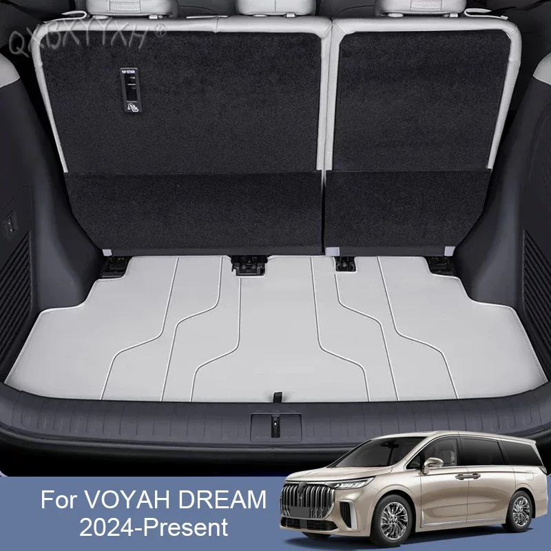 Car Trunk Main Cargo Liner Nappa Leather Mat Waterproof Anti-Scratch Wear-Resistant Pad Accessory For VOYAH DREAM 2024-Present