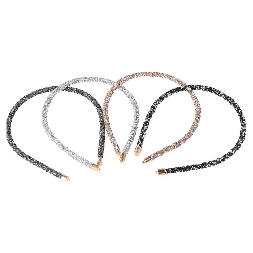 

Женские простые блестящие аксессуары для волос, головные уборы, мягкий обруч, повязка на голову, повязка на голову, ободок из бисера