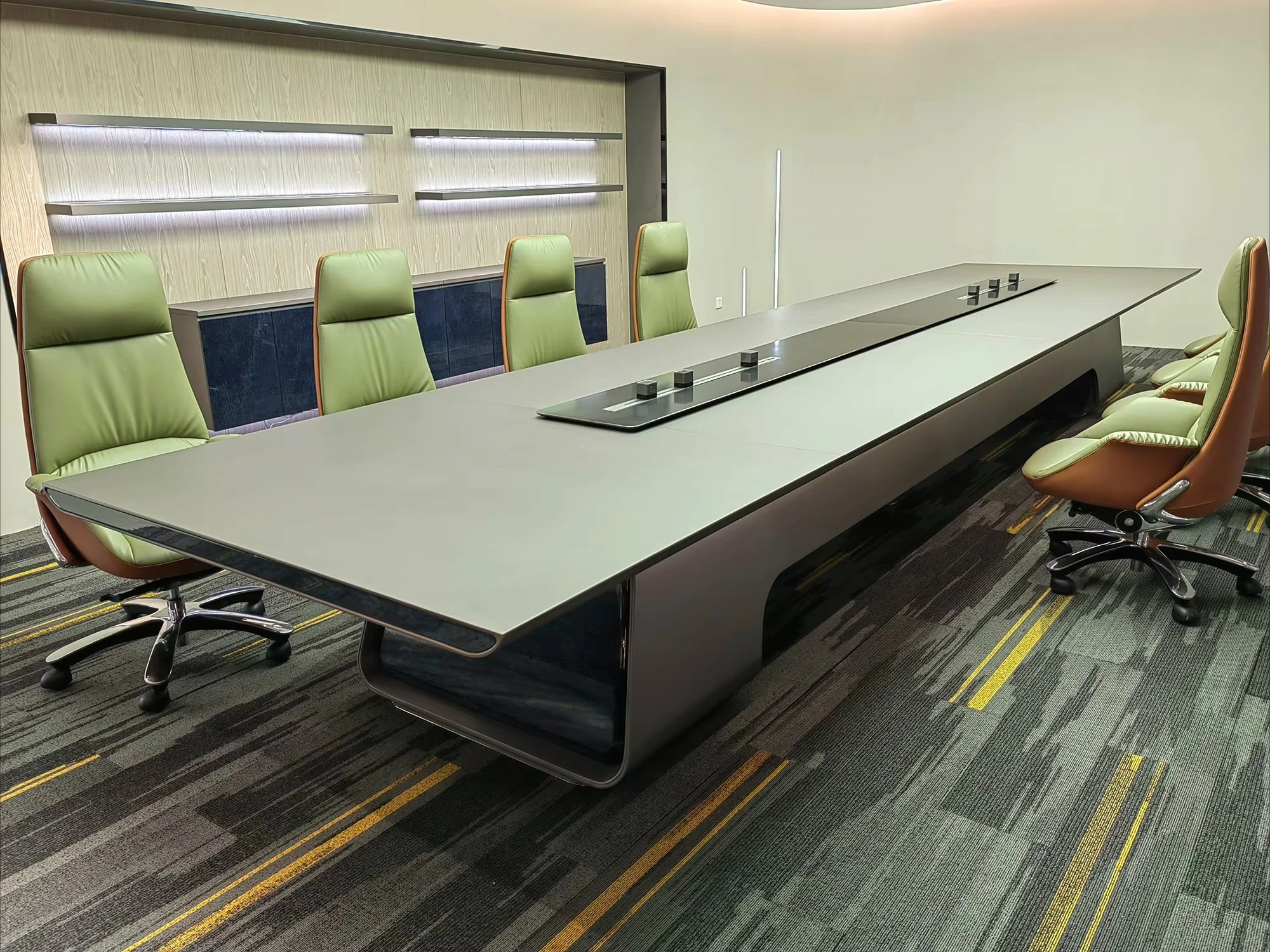 Smart square Wooden Conference Table Create a Large Boardroom for CEO Modern Office Furniture Features High End Paint