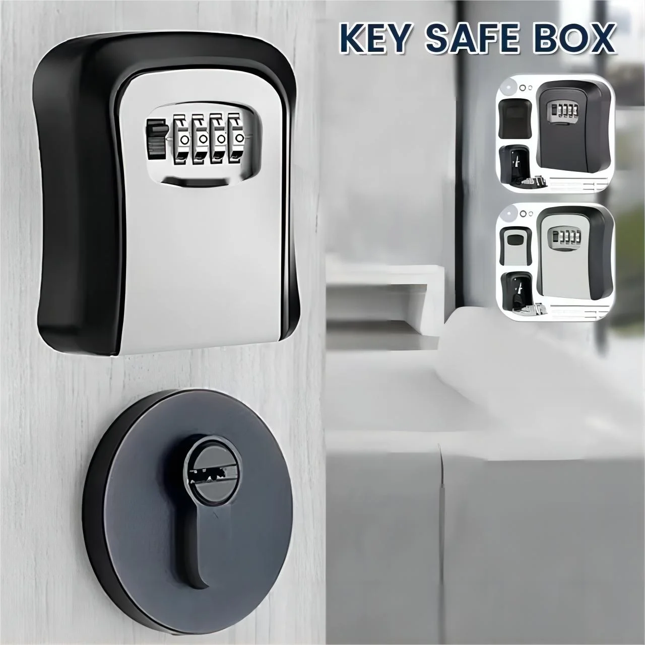 Password Lock Box Cat Eye Mounted Storage Management Large Space PVC Security Anti-theft Durable Wall Mounted Password Key Box