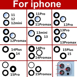 Rear Camera Lens Glass For iphone 11 12 13 14 15 Pro Max 12 13 Mini 14 15 Plus Back Camera Glass Lens with Adhesive Sticker Part