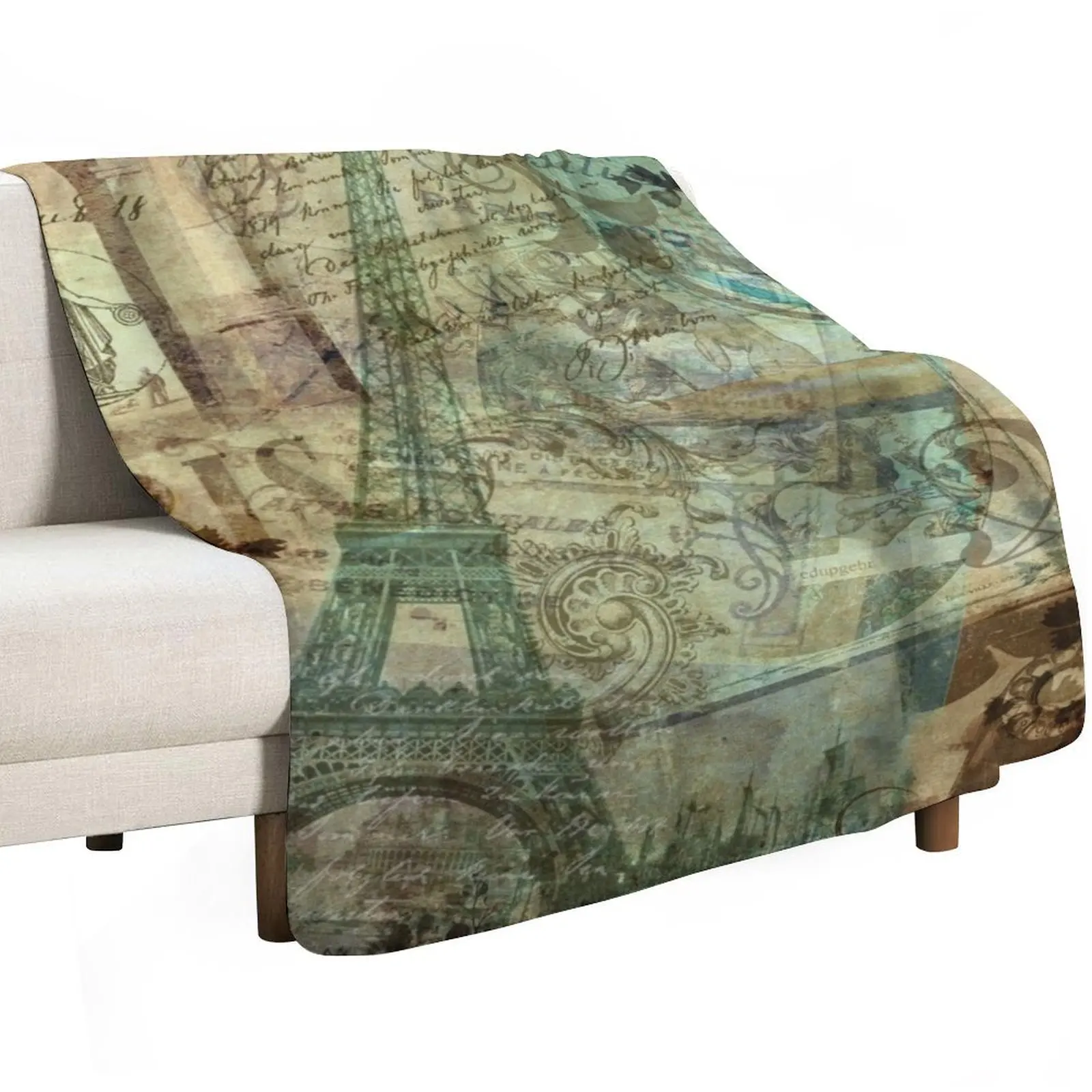 Destination Paris Throw Blanket Plaid on the sofa Sofa Throw Multi-Purpose Soft decorative Blankets For Bed Blankets