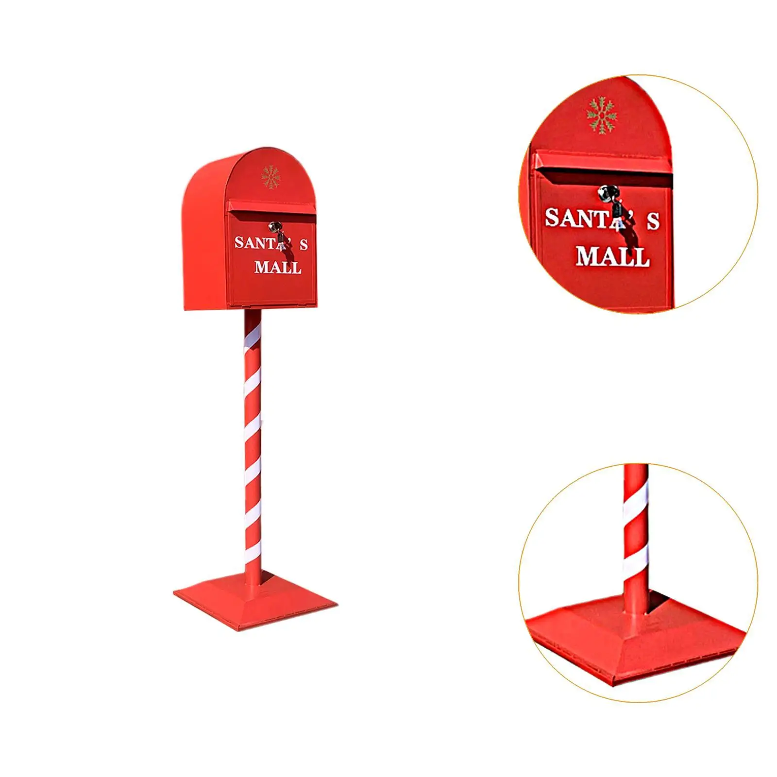 Modelo de caixa de correio de metal de natal multiuso para ornamento de shopping interno e externo decoração de quintal de jardim de 3,9 pés de altura