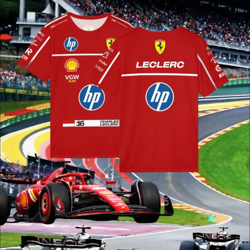 

New 2025 Men's Quick-drying T-shirt F1 Racing Competition Short-sleeved Comfortable Casual Sports Breathable Locomotive T-shi