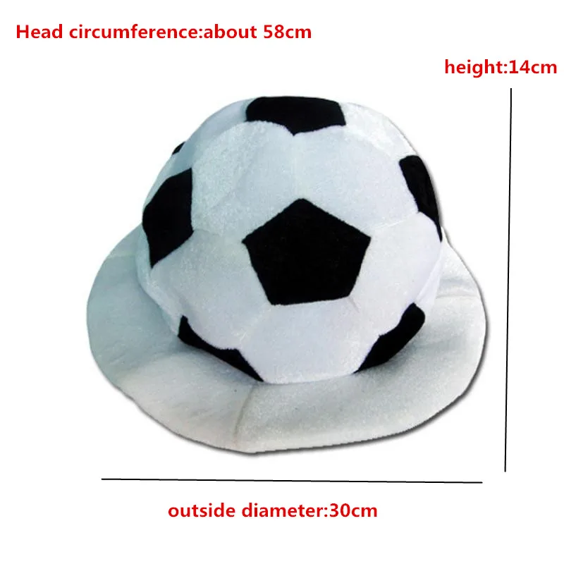 Carnival Party Boy Football Soccer Fans Cap Funny Hat White Black Football Headdress Adult Cosplay Dress Up Accessories