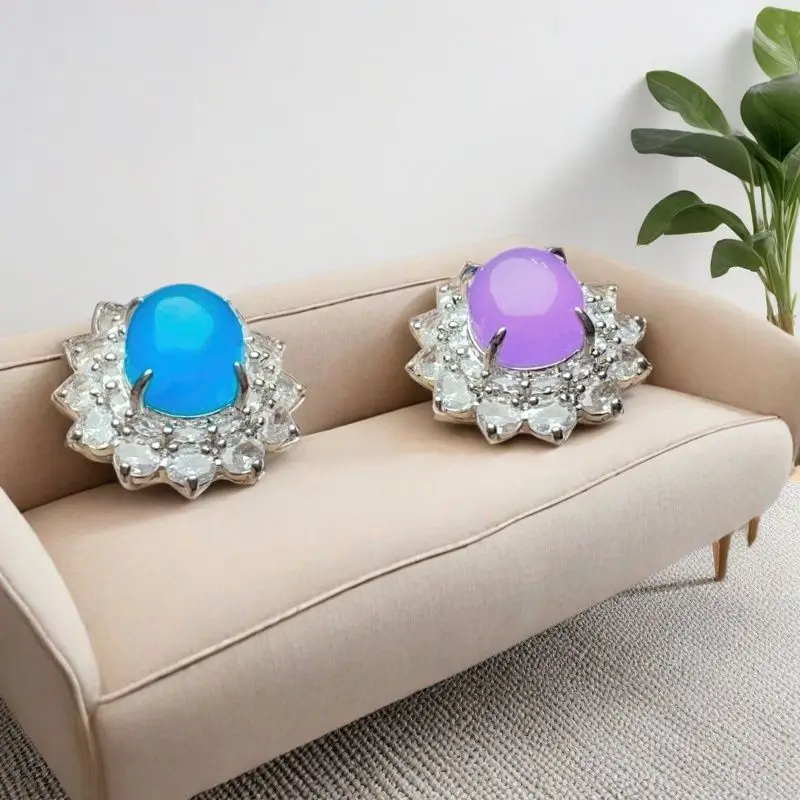 

Чистый натуральный жадеит, инкрустированный ледяным нефритовым кольцом, свободный камень, универсальная мода с высоким льдом