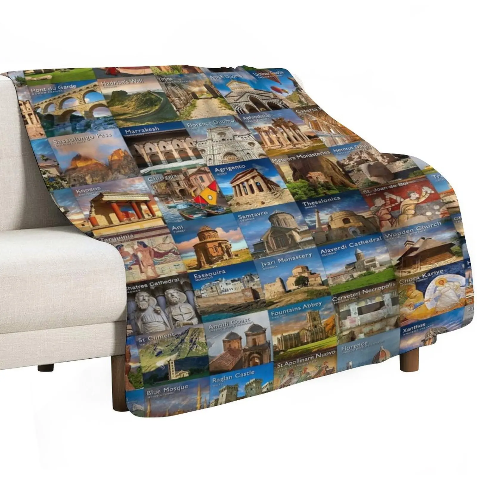 UNESCO World Heritage Sites Throw Blanket Nap Retros Beach Bed covers Bed Luxury Thicken Blankets