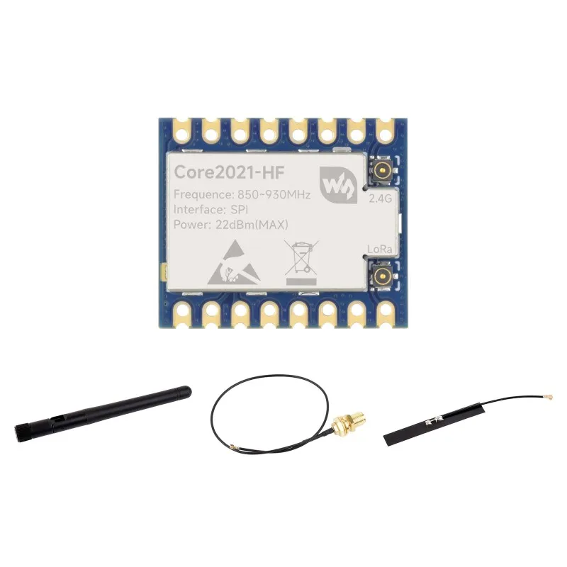 Core2021 LF/HF デュアルバンド LoRa モジュール、LR2021 トランシーバーをベースにし、サブGHz、2.4GHz、および1.5～2.5GHzの周波数帯をサポート
