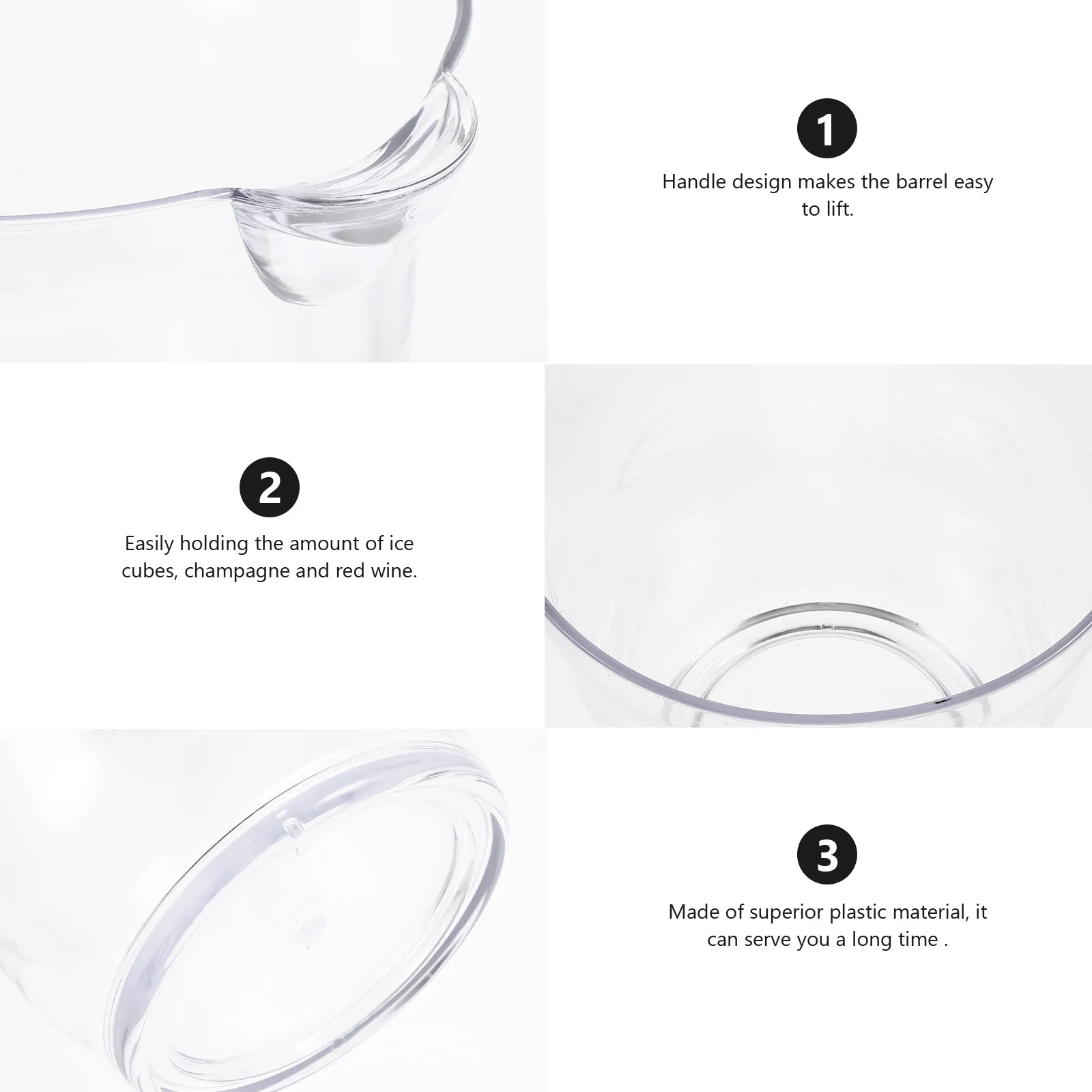 

Red Wine Bucket Premium Plastic Ice Bucket For Beer Storage Party Kitchen Ice Cubes Container Ktv Beverage