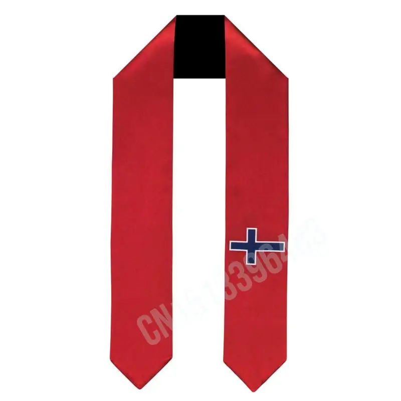 Norway Flag Sacrf Top Print Graduation Sash Stole International Study Abroad Adult Unisex Party Accessory