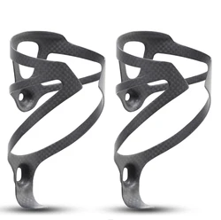 HUALONG 3K Carbon Fiber Bicycle Water Bottle Cage Road MTB Gravel Bike Water Bottle Holder Cages, Matte Black, Weight (16±2g)