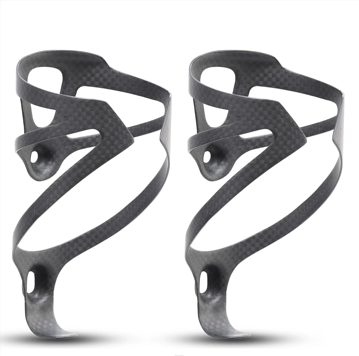 HUALONG 3K Carbon Fiber Bicycle Water Bottle Cage Road MTB Gravel Bike Water Bottle Holder Cages, Matte Black, Weight (16±2g)