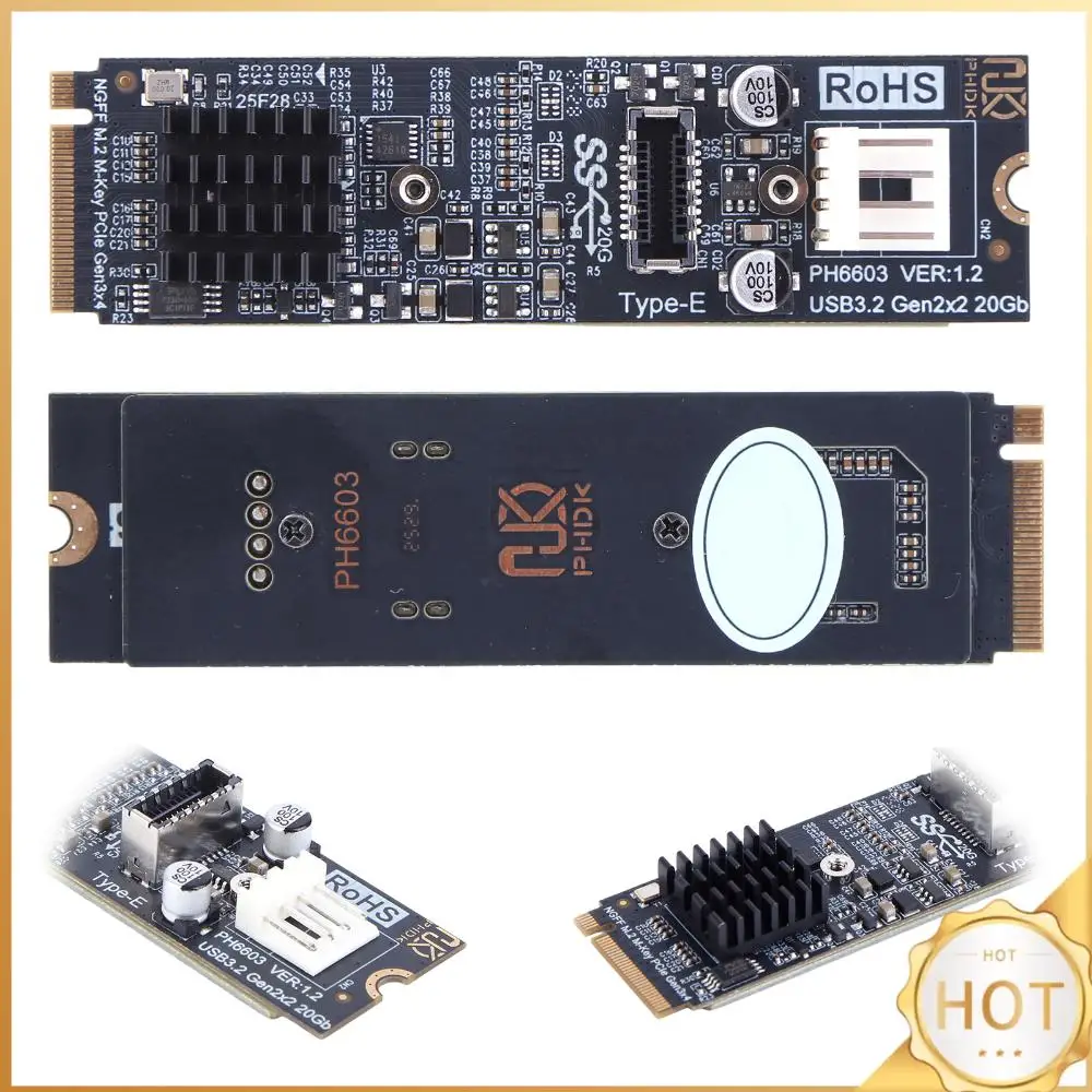 

M.2 NVME MKEY To USB3.2 Adapter 20Gbps High Speed M2 M Key PCIe To USB3.2 Front Panel Expansion Card ASM3242 Chipset for PC