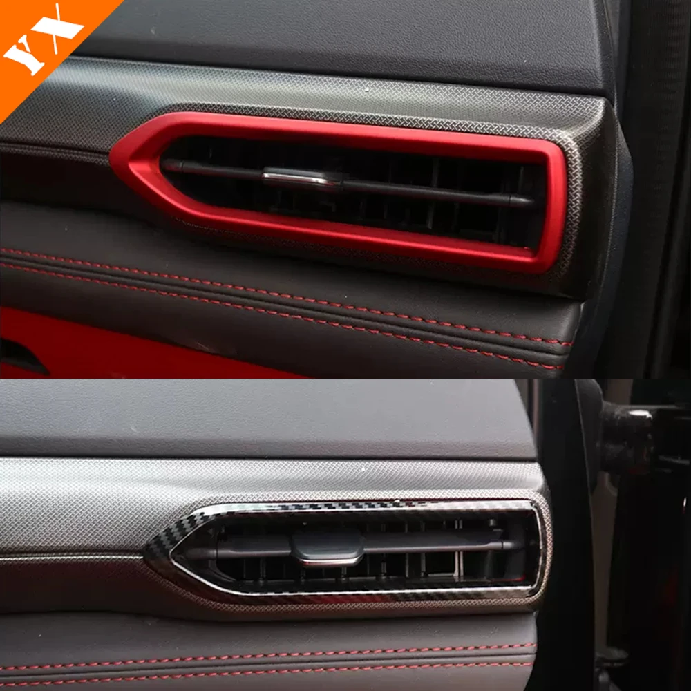 

Carbon Red Car Dashboard Left Right Air Conditioning Vents Decor Cover 2020-2024 Car Accessories For Changan UNIT UNI-T