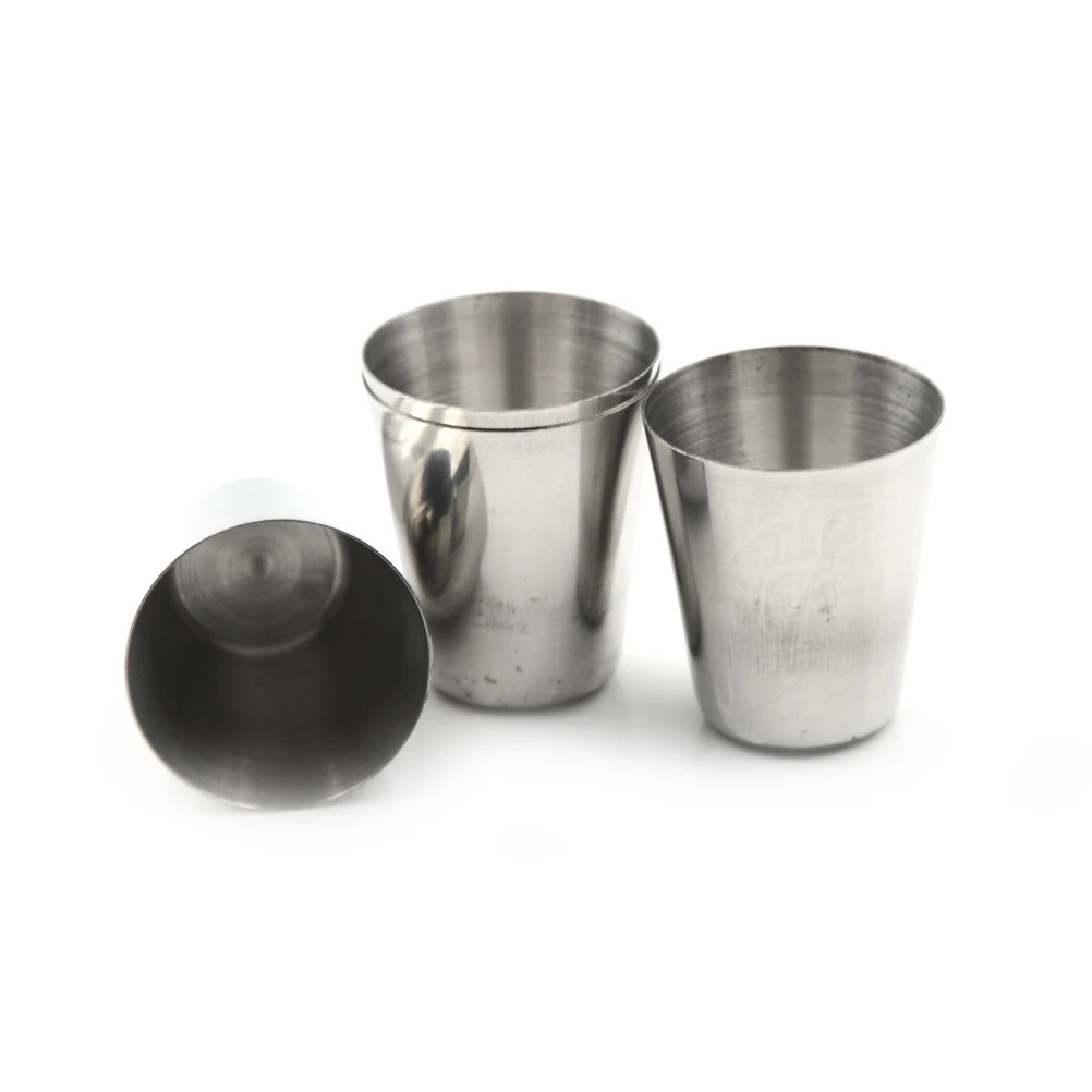 New 4pcs/Set 30ml Stainless Steel Shot Glass For Travelers, Campers, Backpackers, Tailgaters