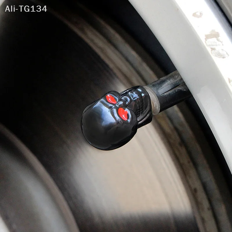 

Skull Design ABS Tire Valve Caps Auto Car Wheel Plugs for Alloy Wheels Motorcycle & Bike Nipple Covers Black