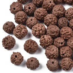 8/9/12mm Ethnic Undyed Natural Round Rudraksha Bodhi Beads for Meditation Tibetan Mala Buddhism Necklace Bracelet Jewelry Making