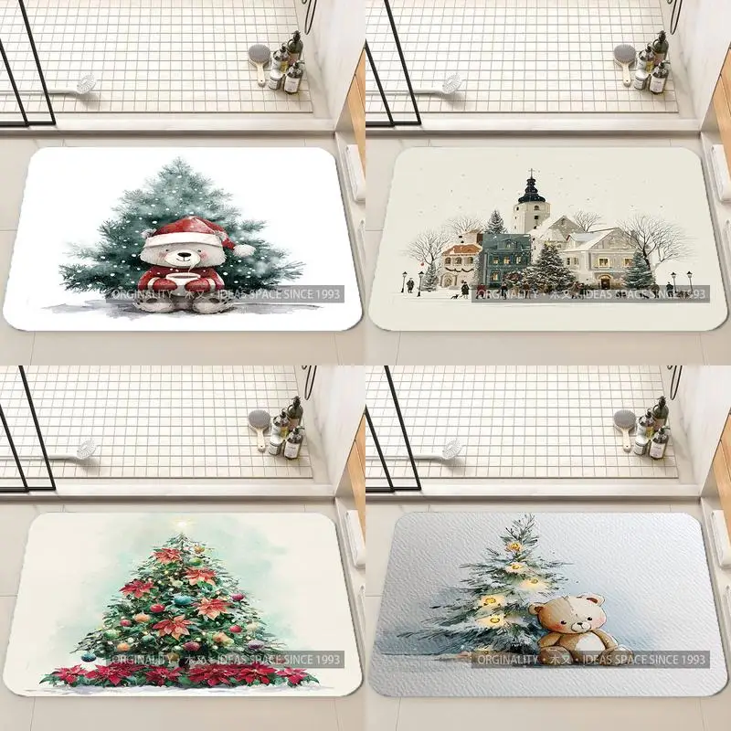 

Cute Watercolor Reindeer Living Room Decoration Home Sofa Non-Slip Carpet Study Bedroom Tatami Children'S Soft Floor Mat