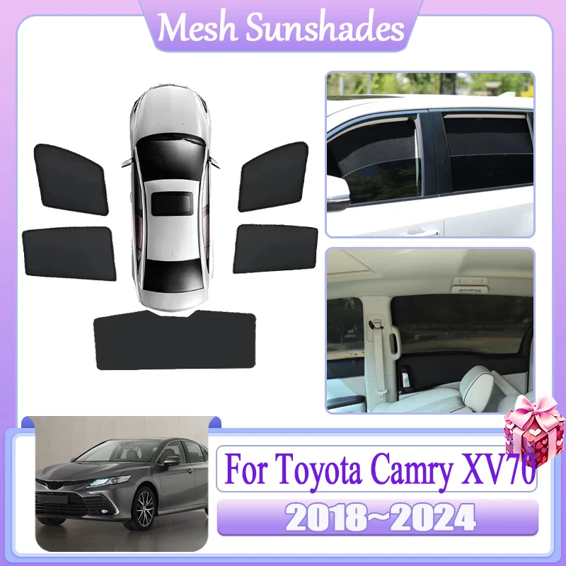 

Car Mesh Sun Shade For Toyota Camry XV70 2018~2024 Magnetic Sunshade Window Anti-UV Heat insulation Tools Privacy Accessories