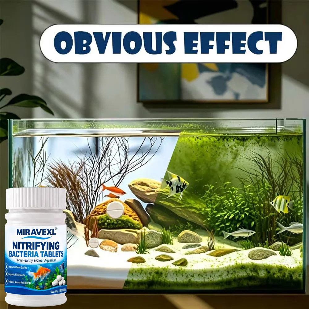 Nitrifying Bacteria Tablets for Aquarium,Decomposes Fish Waste, Rapid Water Clarifier & Bio Filter Starter,  Ammonia & Nitrite