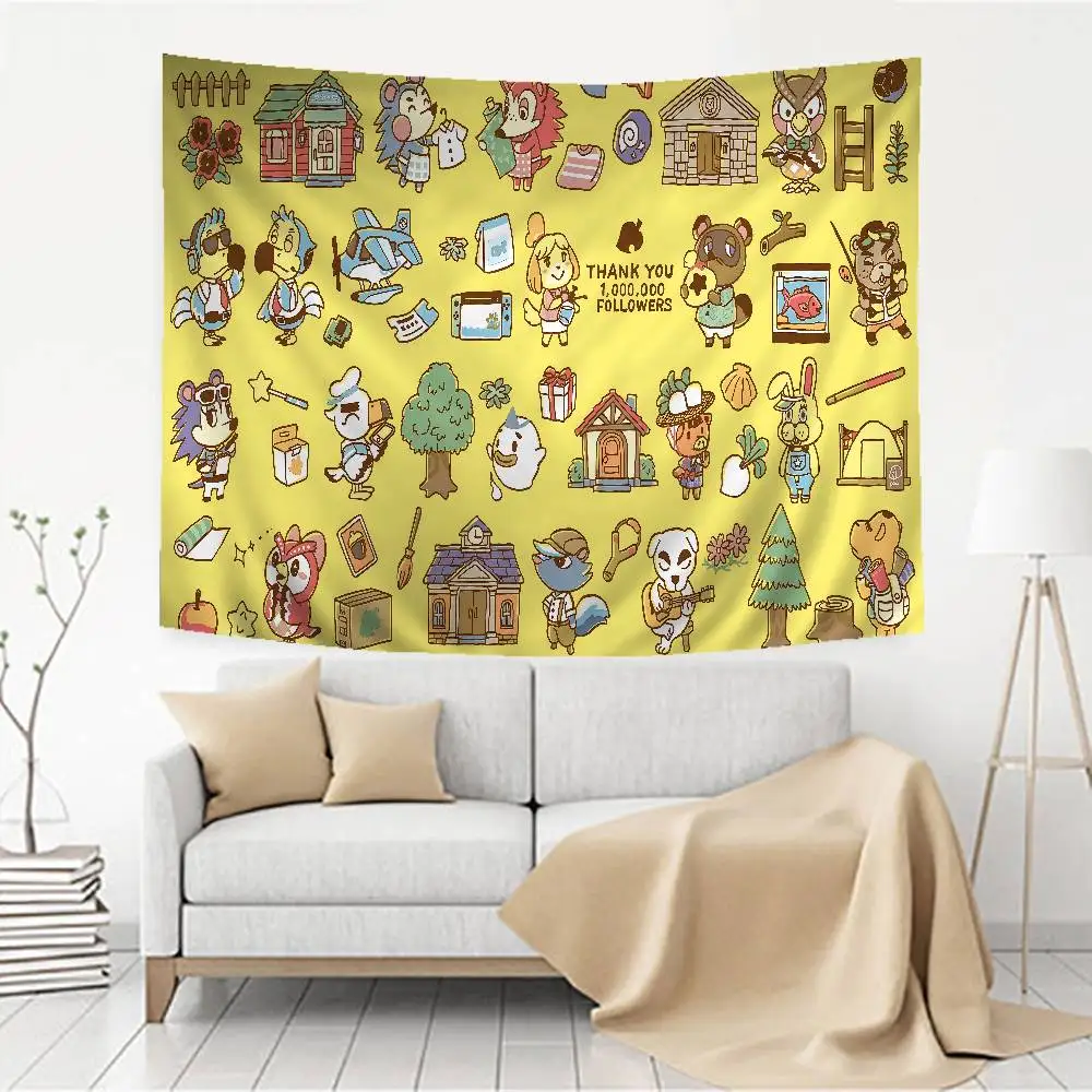Animals C-CrossingS Cartoon Tapestry Art Printing Japanese Wall Tapestry Anime Wall Hanging Home Decor