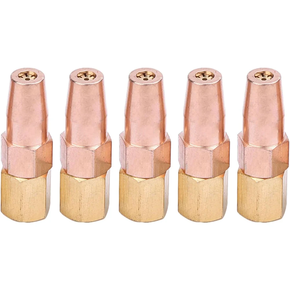 5Pcs Brass Oxy Propane Welding Nozzle Tips 0.9-1.3mm For H01-6 Gas Heating Bending Metalworking Accessories