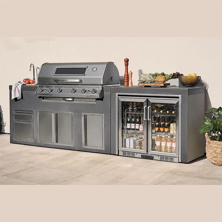 FOODLINE Powder Coated Outdoor Kitchen Base Cabinet Weatherproof For Outdoor Cooking Station