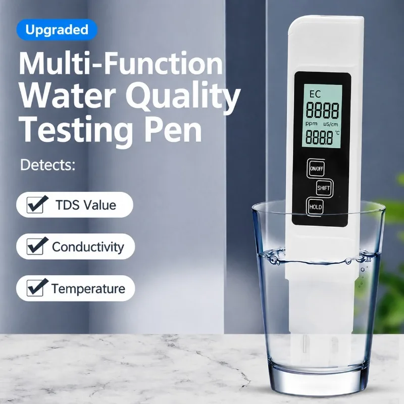 Tri‑Function Household Water Tester Pen Detect Temperature Conductivity TDS Value Portable Handheld Analyzer for Home Tap