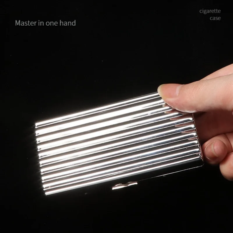 Metal Cigarette Case Slim 20 Capacity Card Slot Design Secure Storage Anti-Shaking Portable Outdoor Storage Box view 3