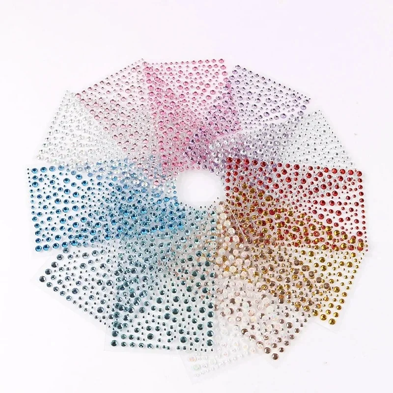 1/2sheets Rhinestone Face Sticker Bright Face Jewelry Diamonds Festivals Accessories on Face Stones for Makeup Crystals