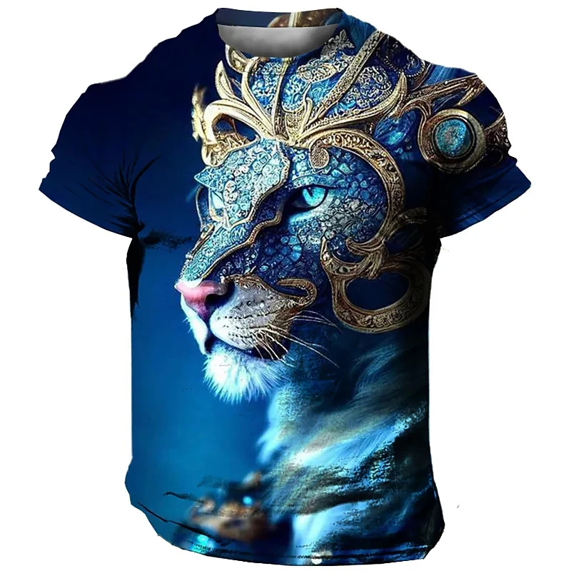 Daily Oversized 3D Men's T-Shirt Lion Print Tees Tops Summer Casual Animal Pattern Streetwear New Fashion Street Men Clothing