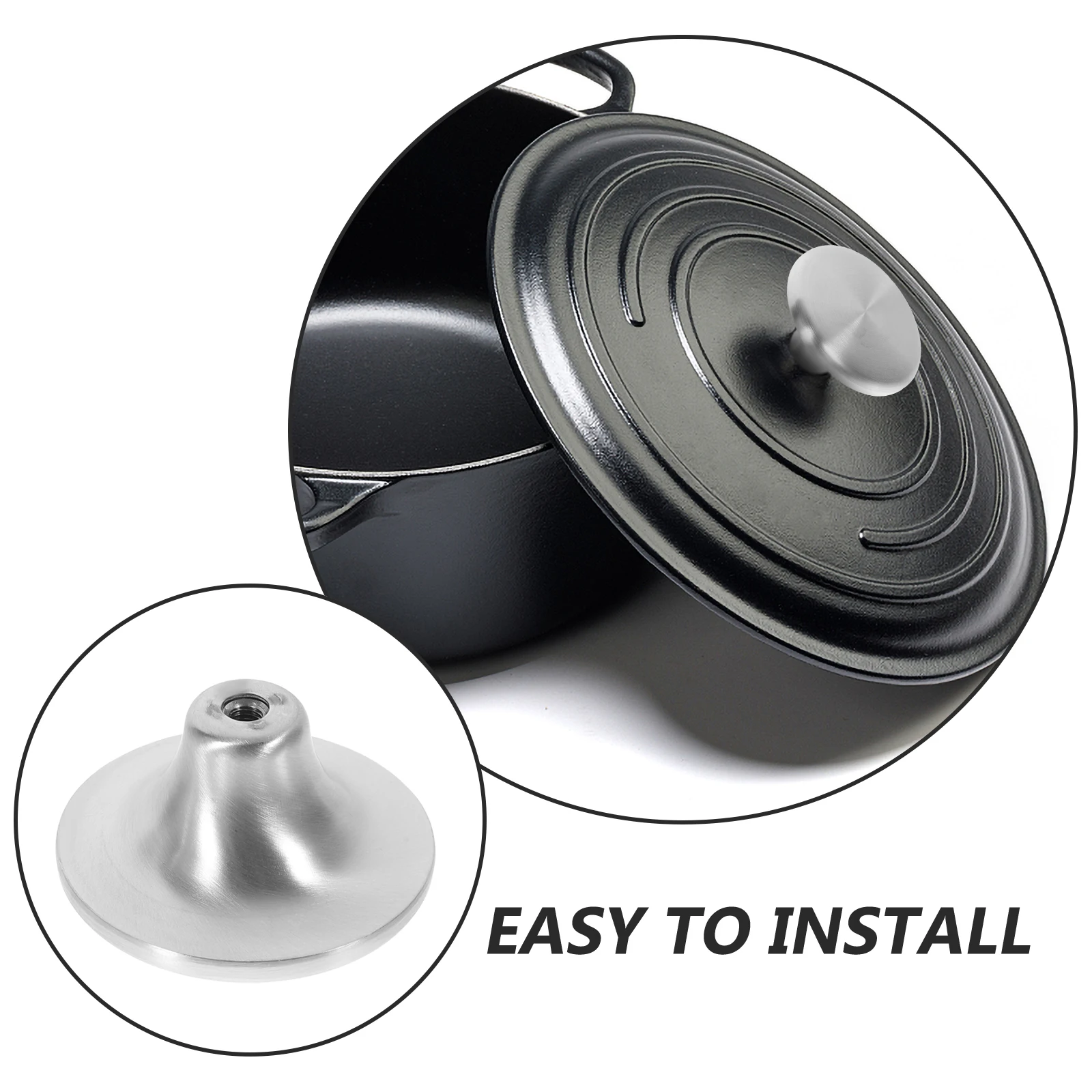 

2 Pcs Pot Lid Knobs Enamel Cover Stainless Steel Handles Small Removable Replacements Universal Cookware Parts Pan Lid Tools
