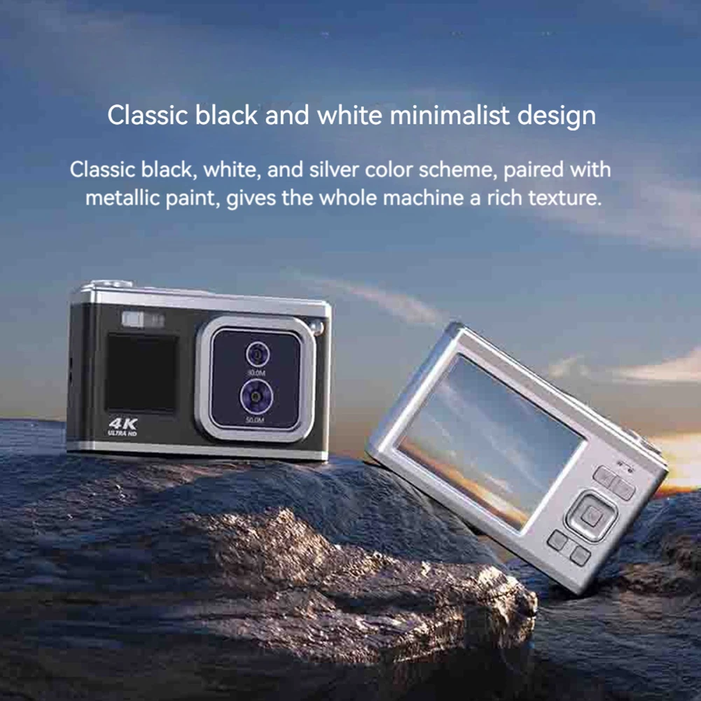 4K Digital Camera with LED Flash 16X Zoom Digital Camera 50MP Compact Camera for Teens Beginner