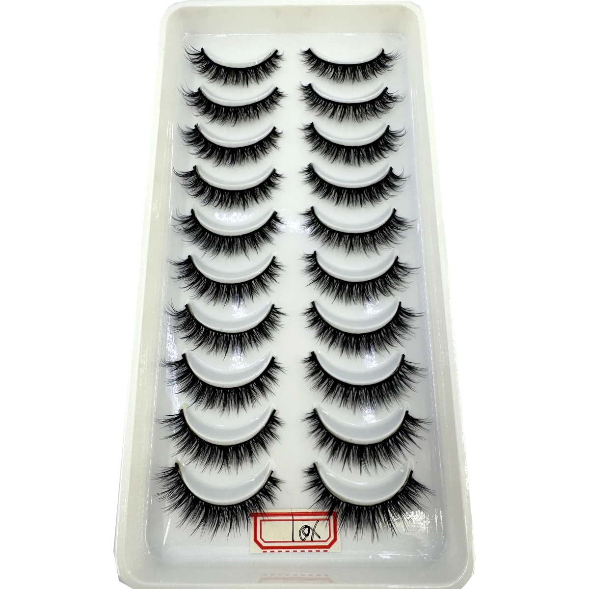 10 คู่ 3D Mink Lashes ธรรมชาติดู Fluffy Cat Eye Wispy Eyelashes Manga Lashes Winged End Eye ยาวปลอมขนตาแต่งหน้า