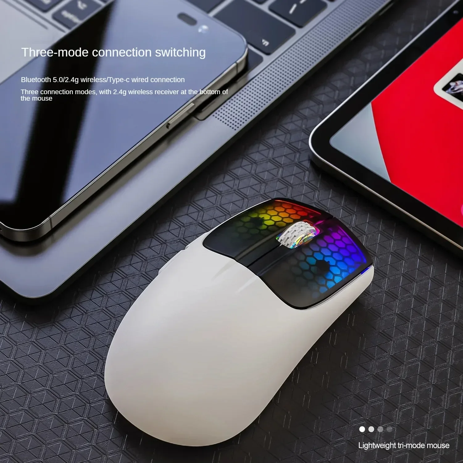 Attack Shark X5 Wireless Bluetooth Mouse 3 Modes 2.4G RGB PAW3212 Sensor 4000DPI Optical Mouse for PC Laptop Office Gaming