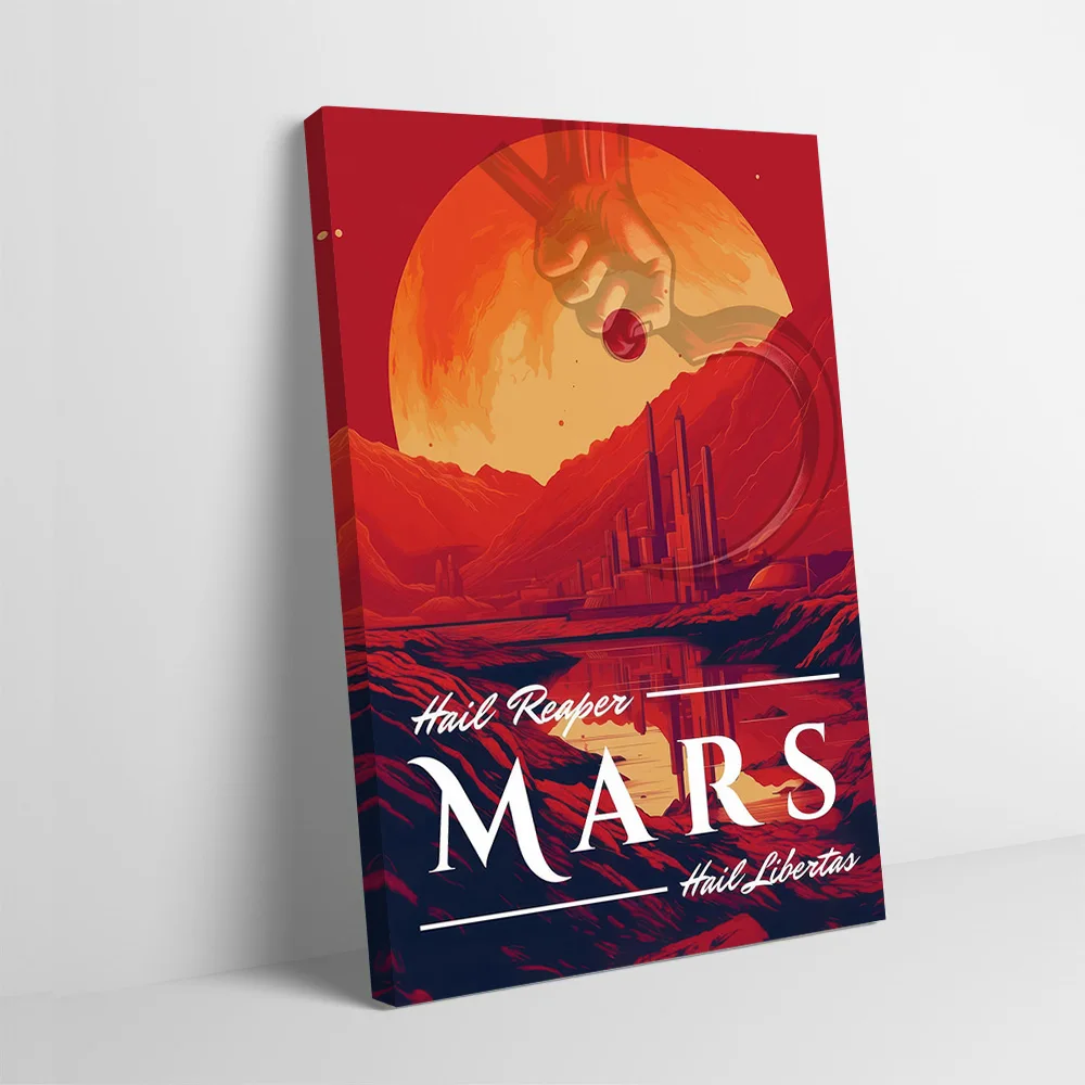 Mars: Hail Reaper Hail Libertas Poster Customizable Printed Canvas Painting for Pictures Wall Art Room Decorating Interior Mural