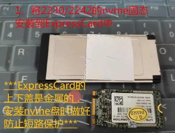 Adapter To Convert ExpressCard Interface To M.2 NGFF Nvme SSD, Compatible with X201, T430, Hp8570 and W520 Laptops