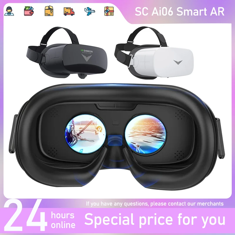 Original SC Ai06 2G+16G 2K HD Screen Smart AR Glasses Augmented Reality Support WIFI Bluetooth Operating System VR Glasses