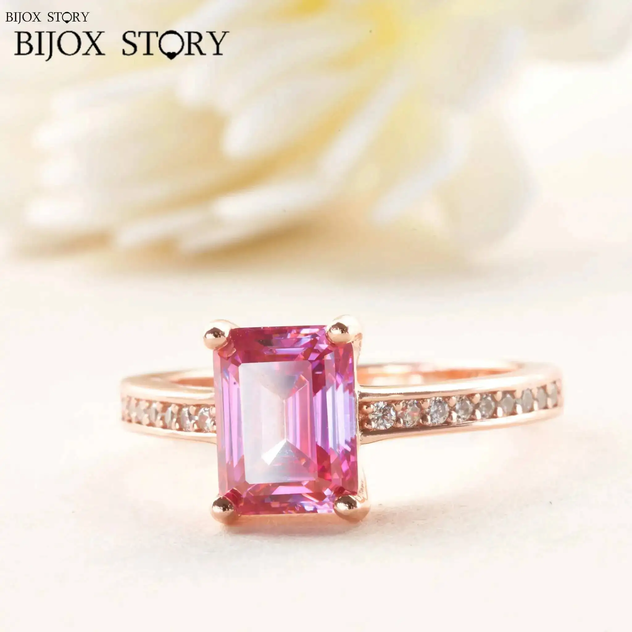 Lab Grown Pink Moissanite Rings for Women Solid 925 Sterling Silver Gemstone Jewelry for Wedding Engagement dating party ring