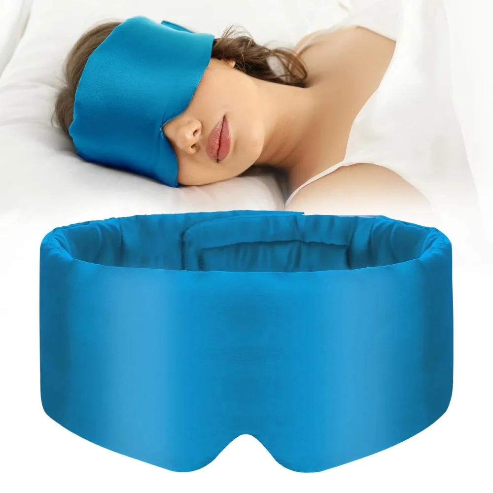 

New Travel Hot Premuim Large Silk Sleep Mask Eye Mask Adjustable Eyeshade Covers Band for Side Sleeper Blindfold Blackout Rest