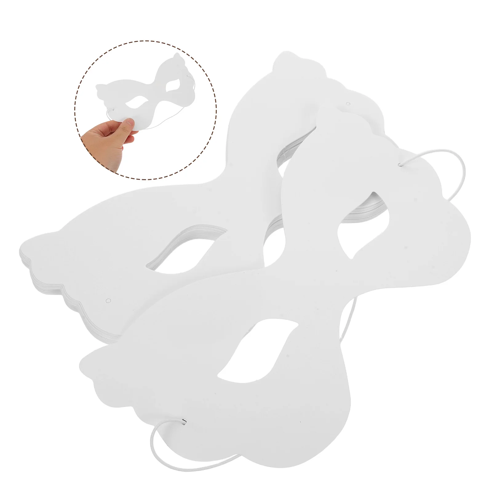 

40 Pcs Children's Painted Mask DIY Craft Face Halloween Artistic Costume Party Paper Blank Masks Cosplay