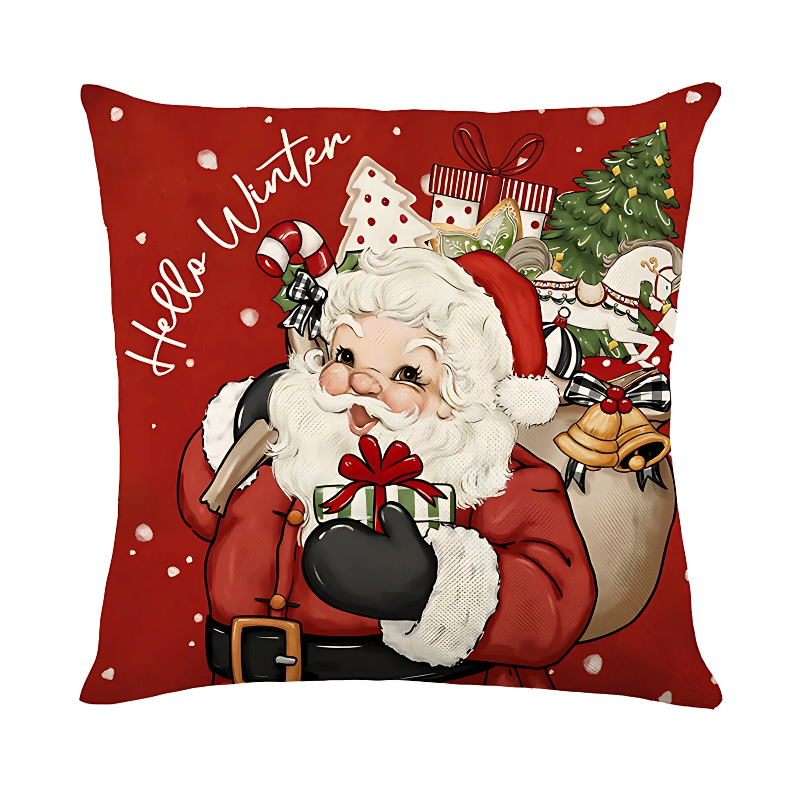 

2024 New 2PCS Throw Pillow Cover Merry Christmas Holiday Cushion Xmas Case Sofa Couch Decoration Living Room Decor Pillowcase
