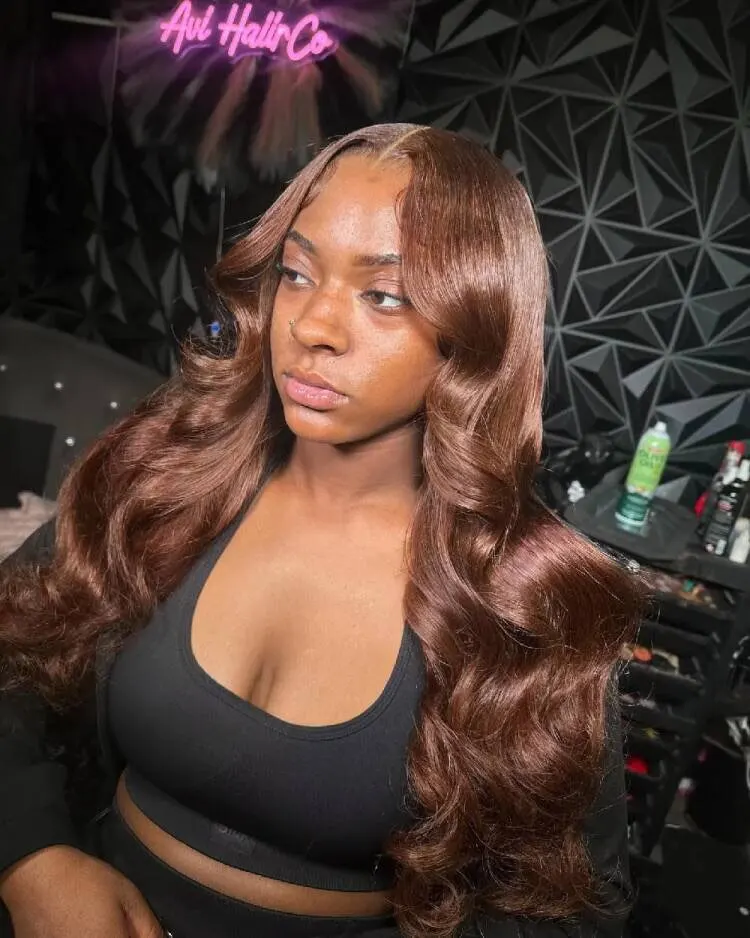 36 40 Inch Chocolate Brown 13x6 Human Hair Wigs Hd Lace Frontal Wig Colored Transparent Body Wave Brown Wig 4x4 5x5